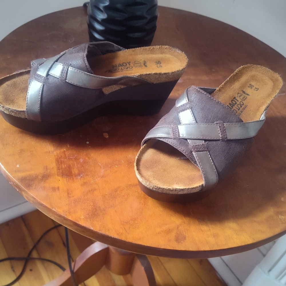 Naot Pixie Open Toe Wedge Sandal